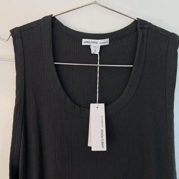 James Perse Ribbed Daily Tank - Carbon Pigment - Size 4/XL - NWT - Picture 2 of 6